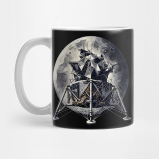 Lunar Geometry | Abstract Moon Lander Tee | Celestial Voyage Apparel Mug